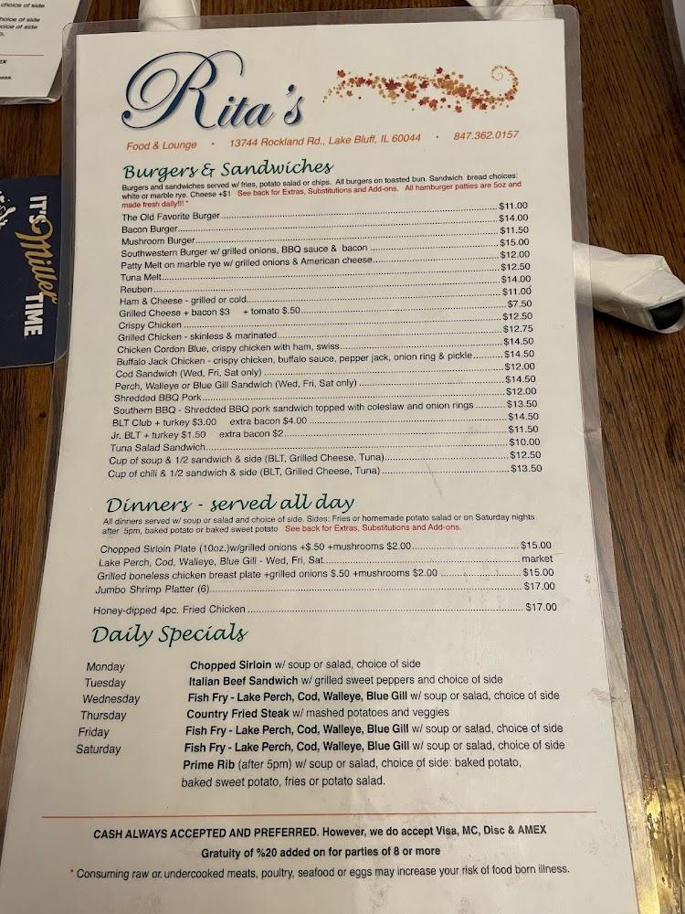 Rita's Bar & Grill Menu image 4